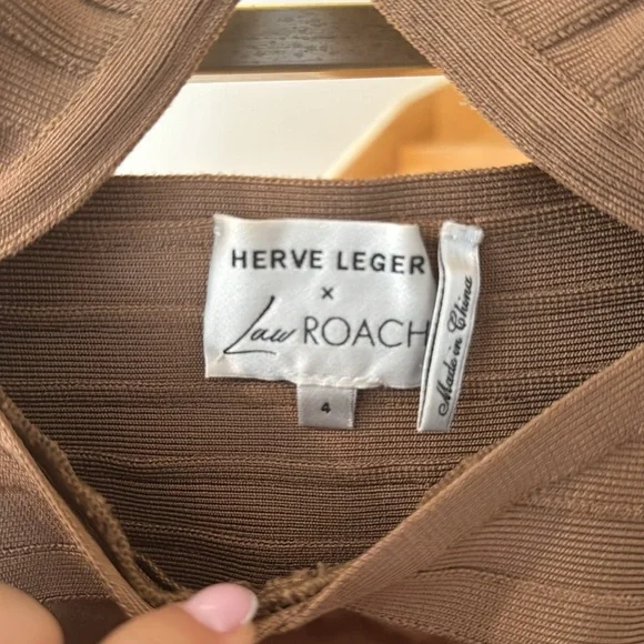 Herve Leger x Law Roach nude dress